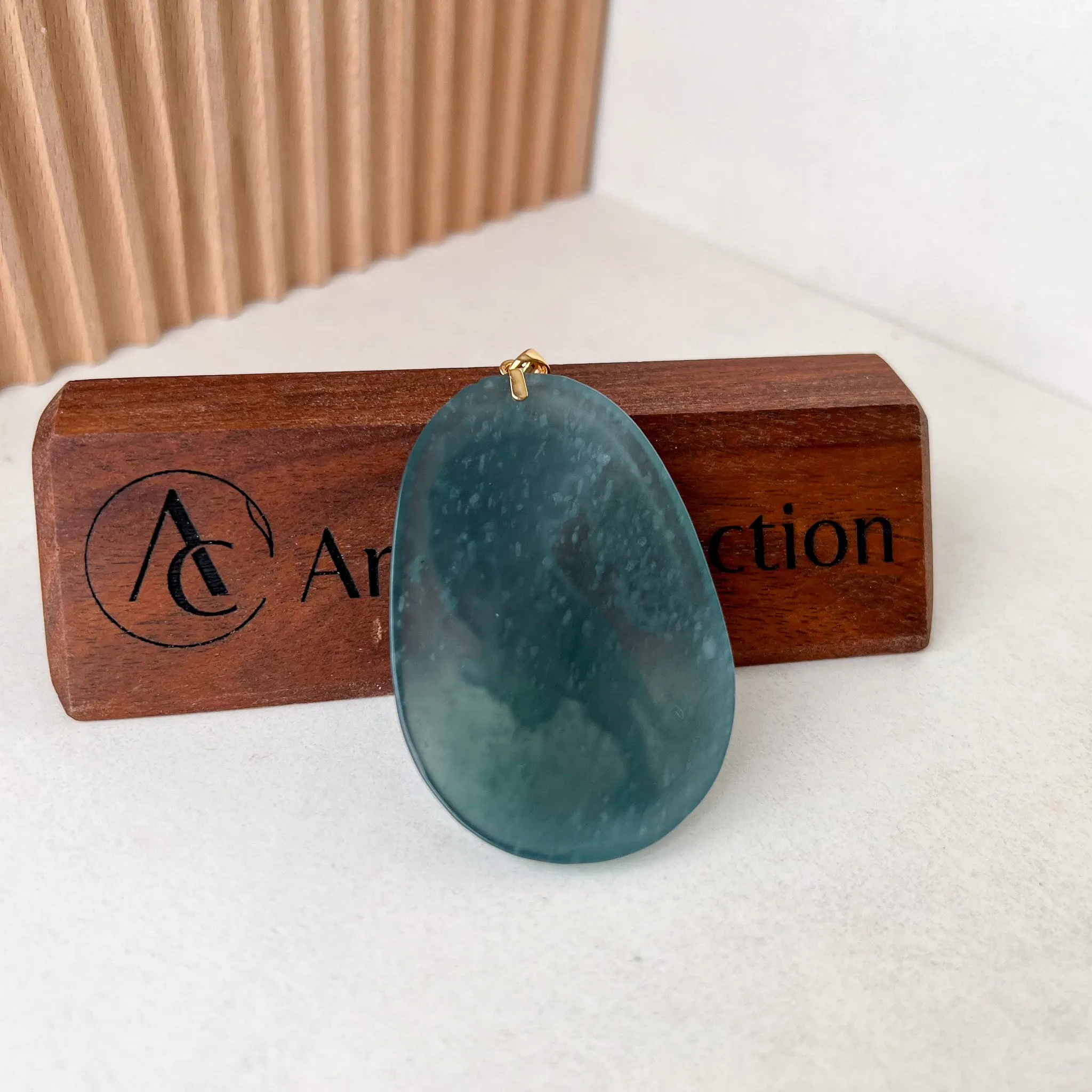 Blue Green Ice Jadeite Jade Tiger Pendant, Chinese Zodiac Carved Pendant with 18K Gold Bail Option, YYG-0823-1691189149