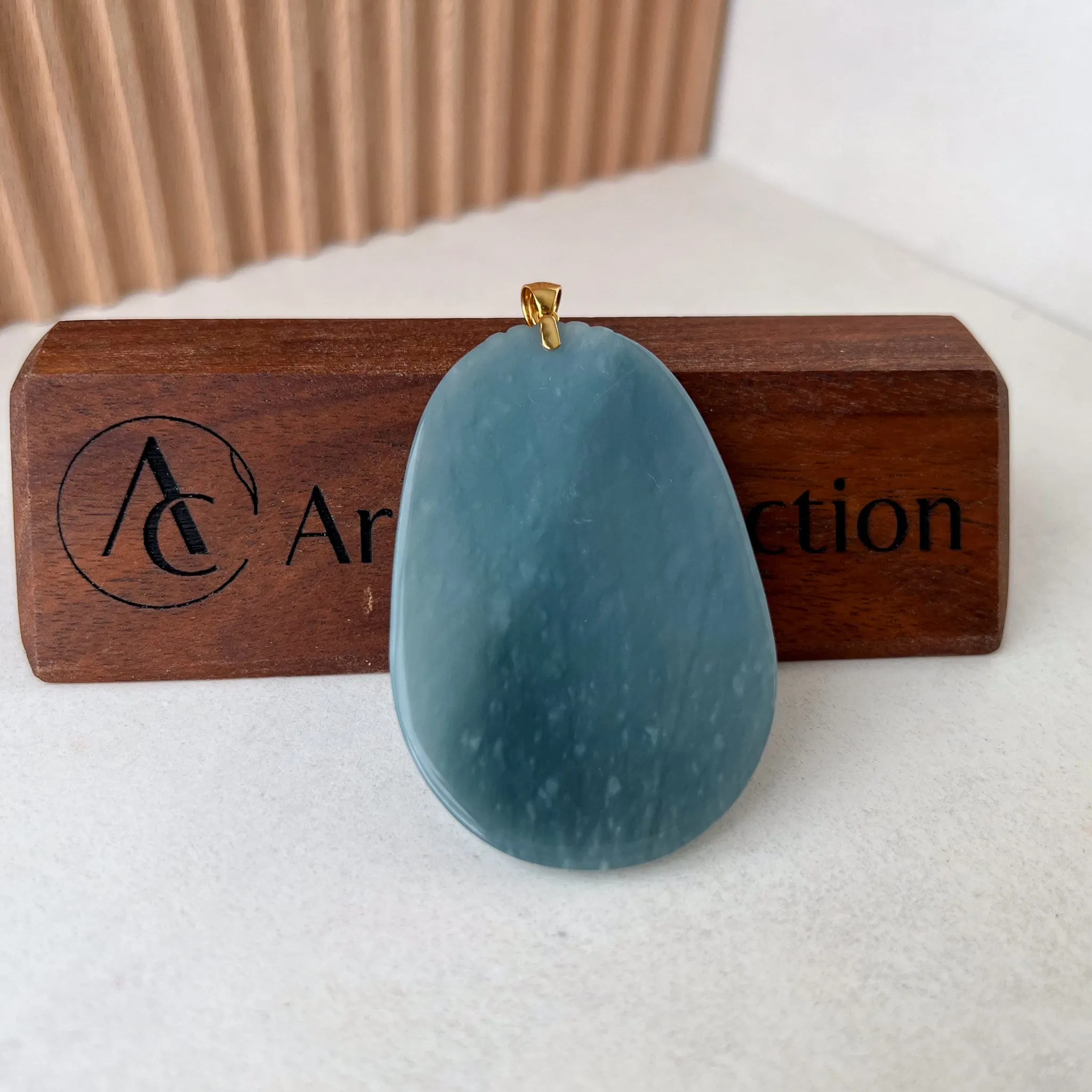Blue Green Ice Jadeite Jade Tiger Pendant, Chinese Zodiac Carved Pendant with 18K Gold Bail Option, YYG-0823-1691189149