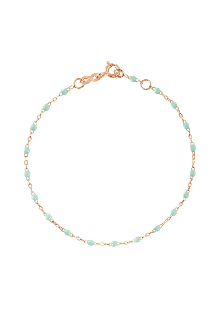 Bracelet Classique Gigi Or Rose Et Résines Jade 17cm