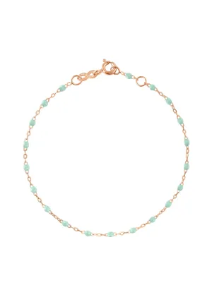 Bracelet Classique Gigi Or Rose Et Résines Jade 17cm