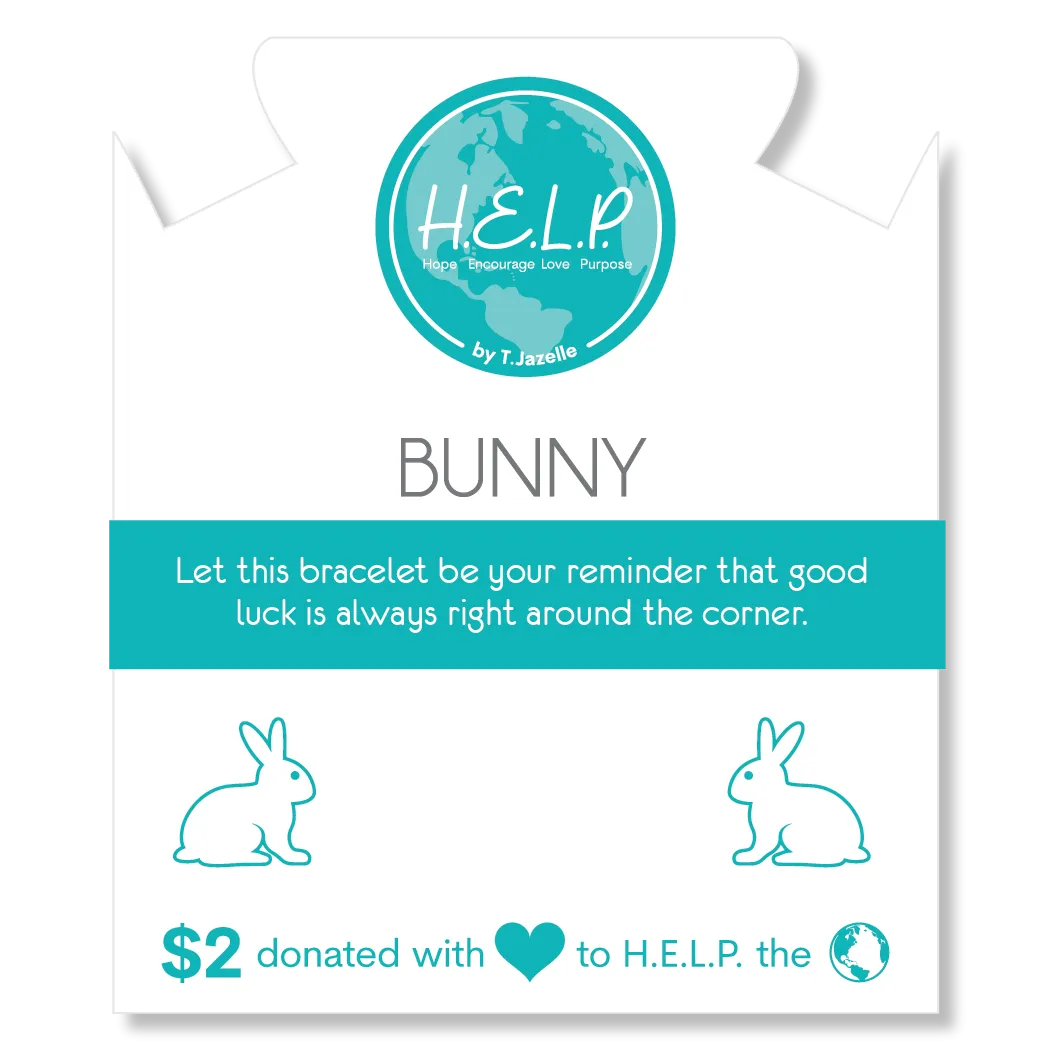 Bunny Charm with Azure Blue Jade Charity Bracelet
