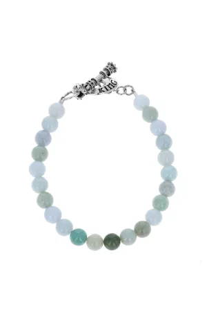 Burma Jade Bracelet with Silver Toggle