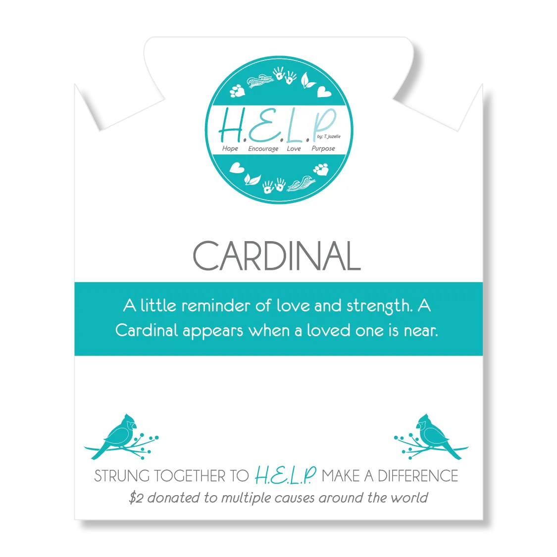 Cardinal Charm with Green Yellow Jade Charity Bracelet