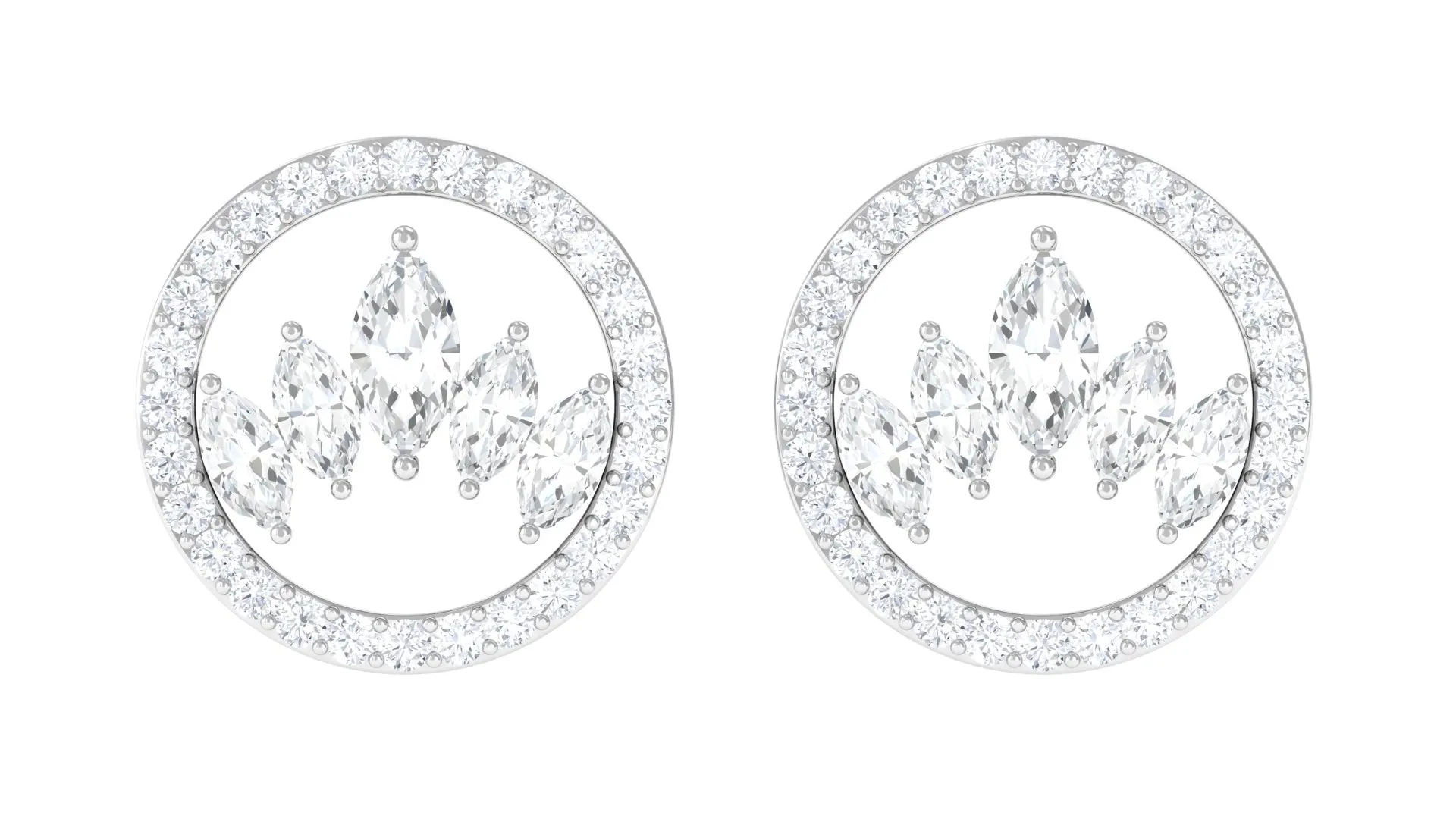 Certified Real Diamond Circle Stud Earrings