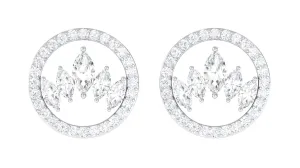 Certified Real Diamond Circle Stud Earrings