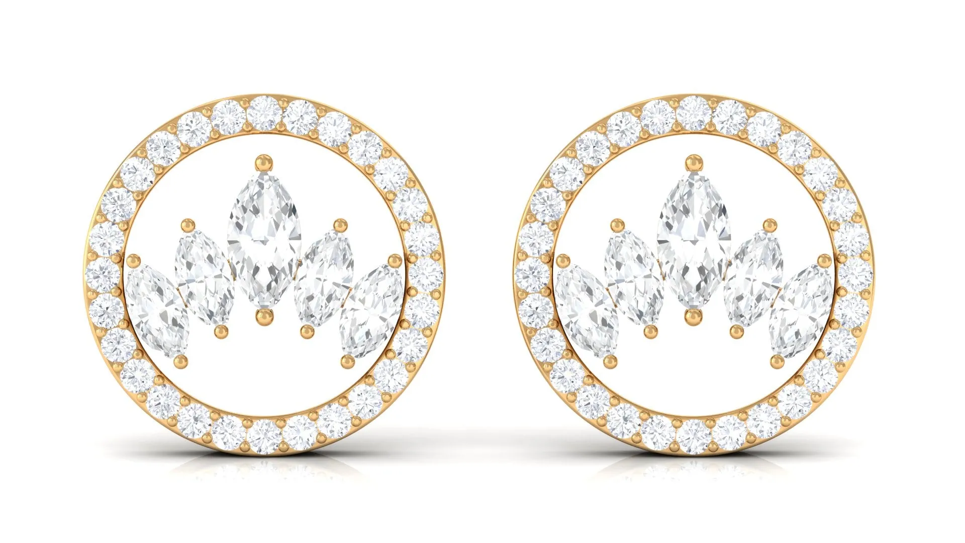 Certified Real Diamond Circle Stud Earrings