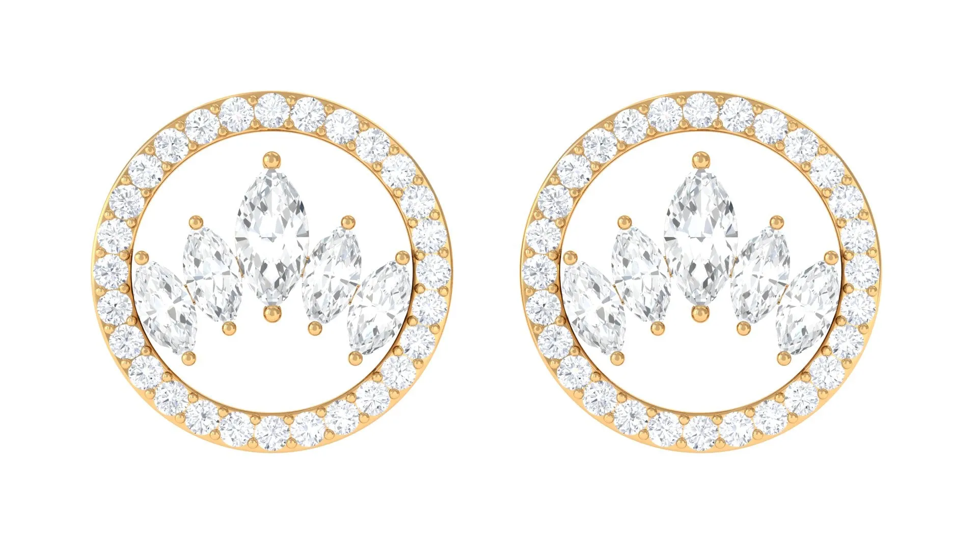 Certified Real Diamond Circle Stud Earrings