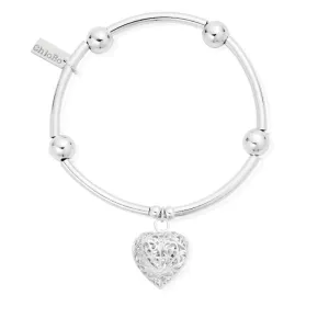 CHLOBO Noodle Ball Filigree Heart Bracelet
