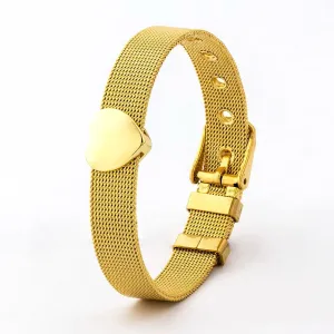Classic Stainless Steel Mesh Watch Belt Bracelet For Women