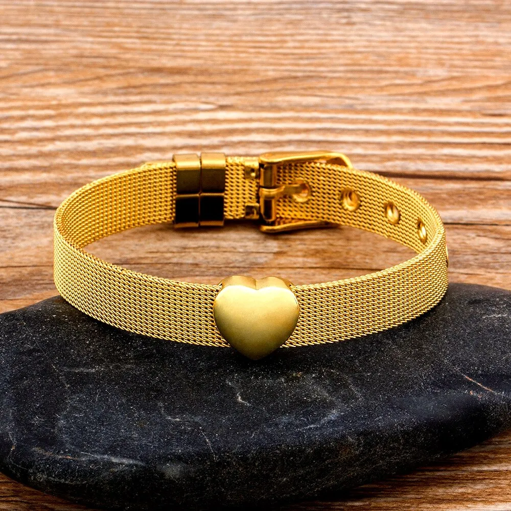 Classic Stainless Steel Mesh Watch Belt Bracelet For Women