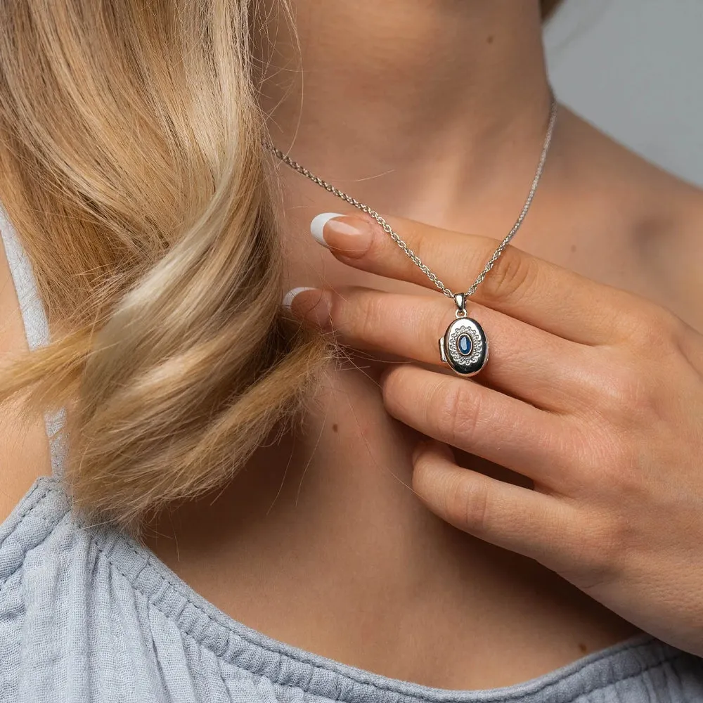 Clogau Princess Diana Silver and Sapphire Locket 3SLDD0072