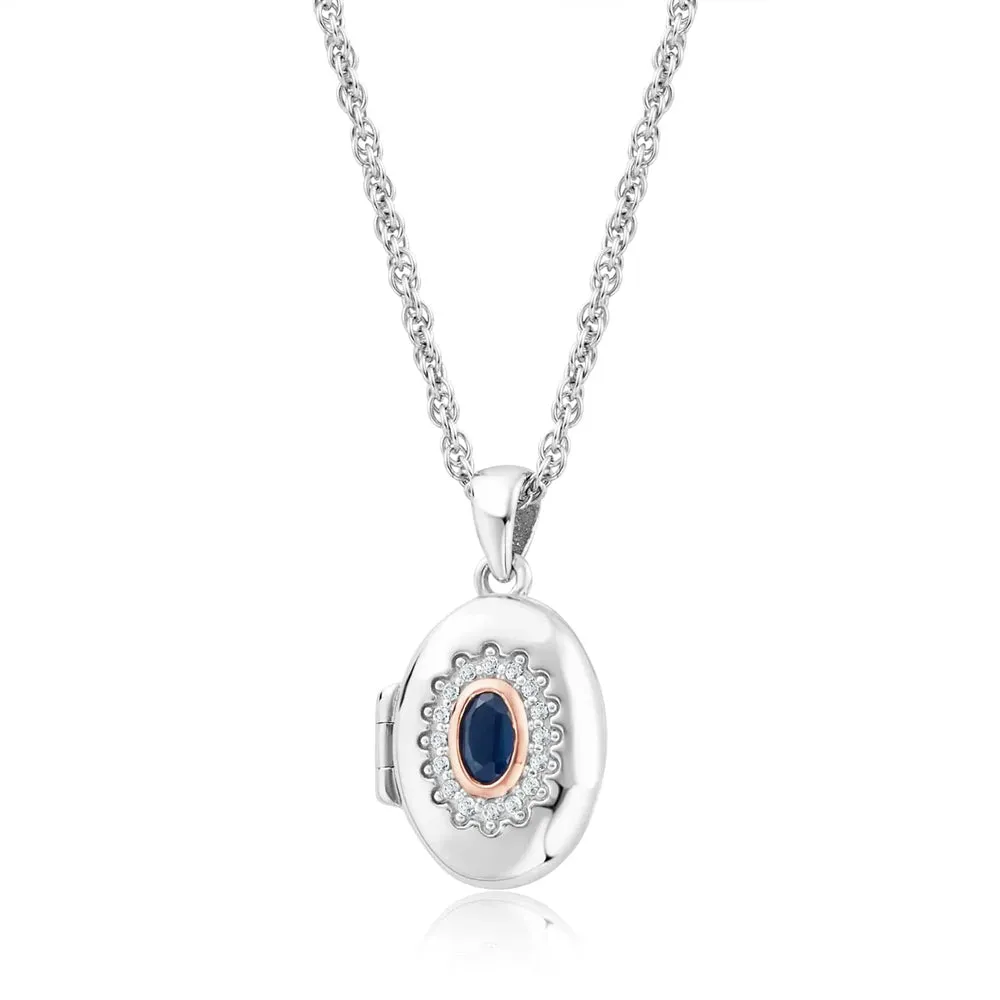 Clogau Princess Diana Silver and Sapphire Locket 3SLDD0072