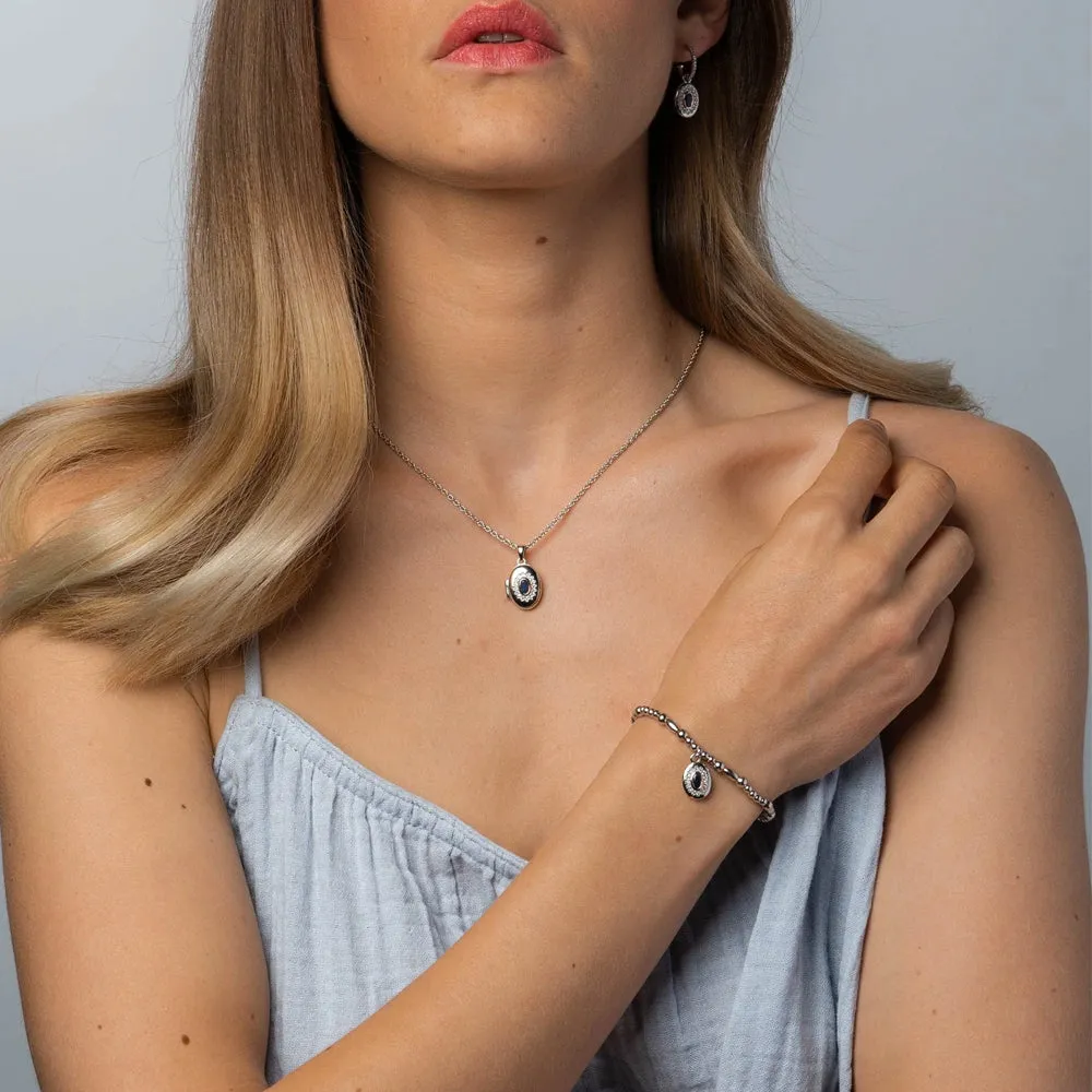 Clogau Princess Diana Silver and Sapphire Locket 3SLDD0072