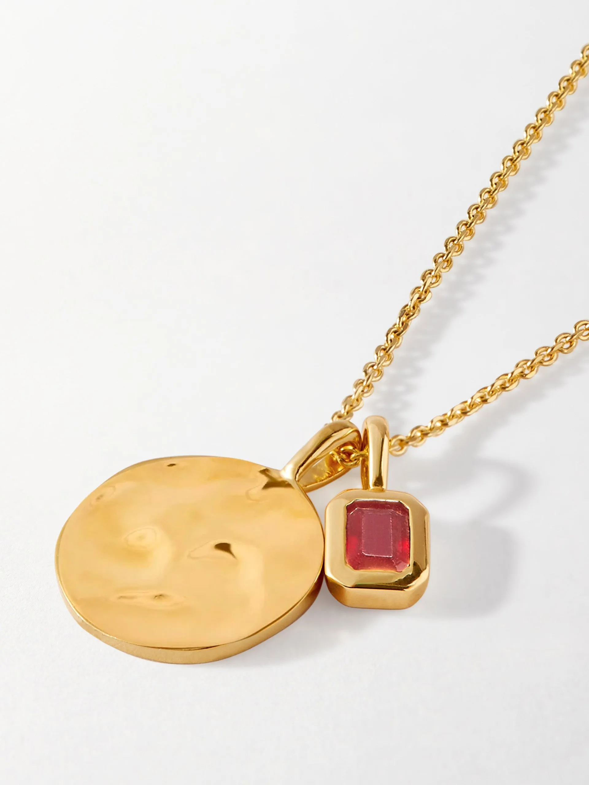 Coin deco birthstone necklace