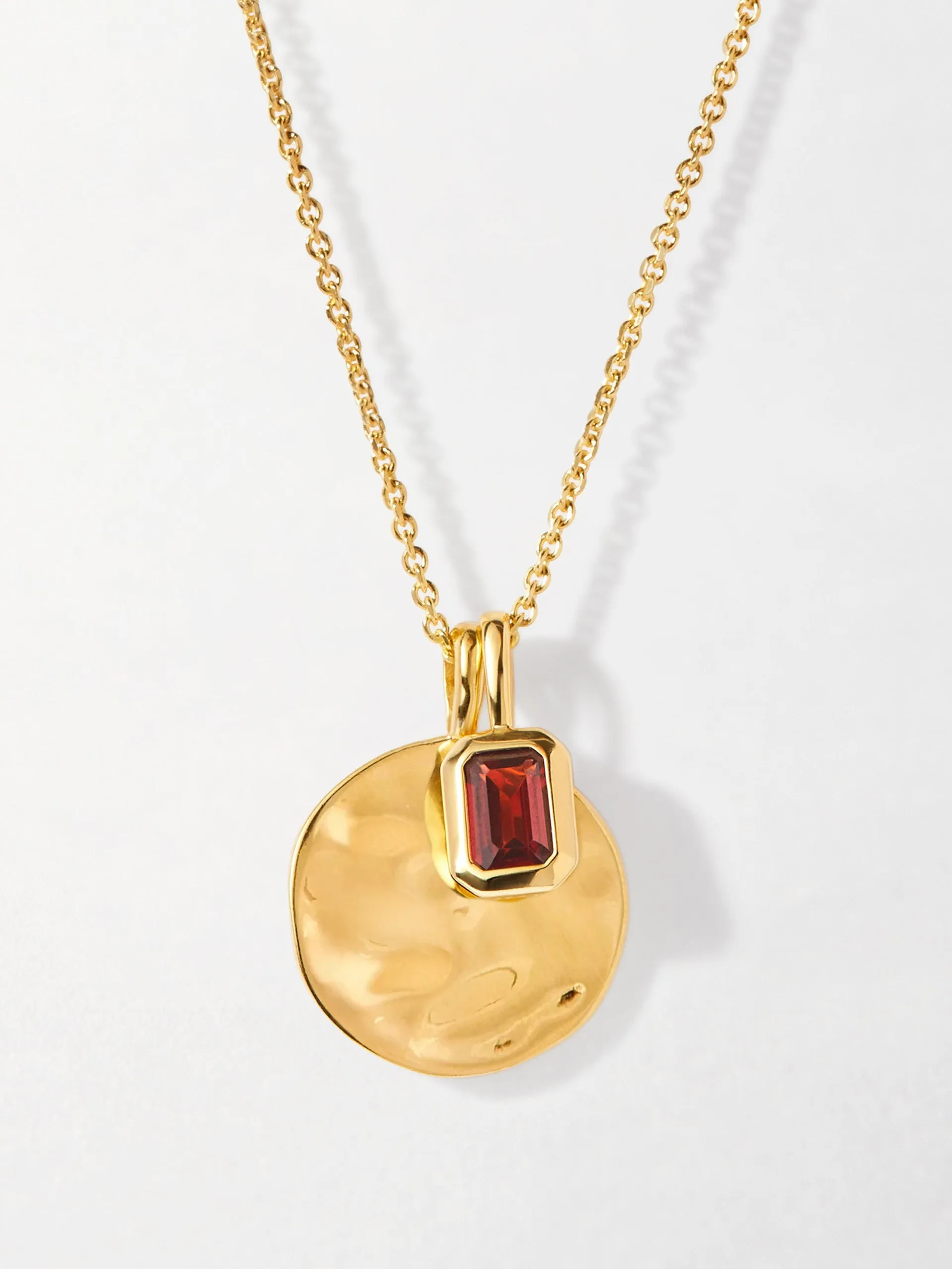 Coin deco birthstone necklace