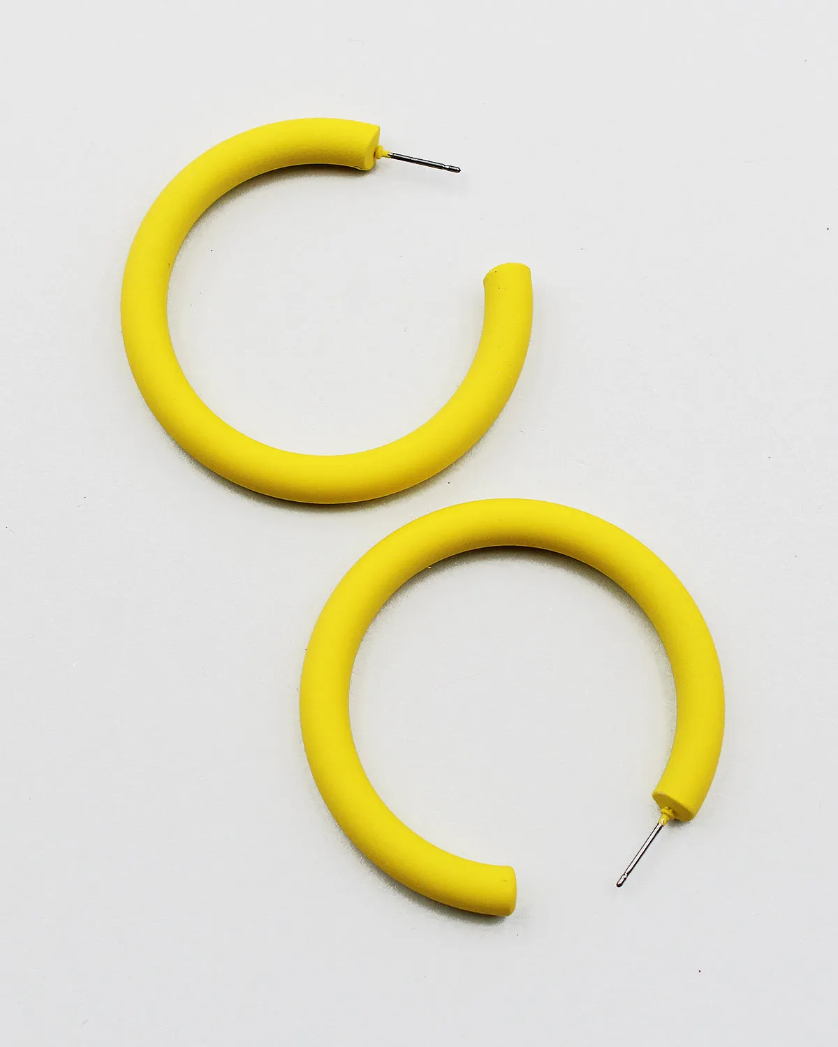 Color Coated Metal Open End Hoop Earrings