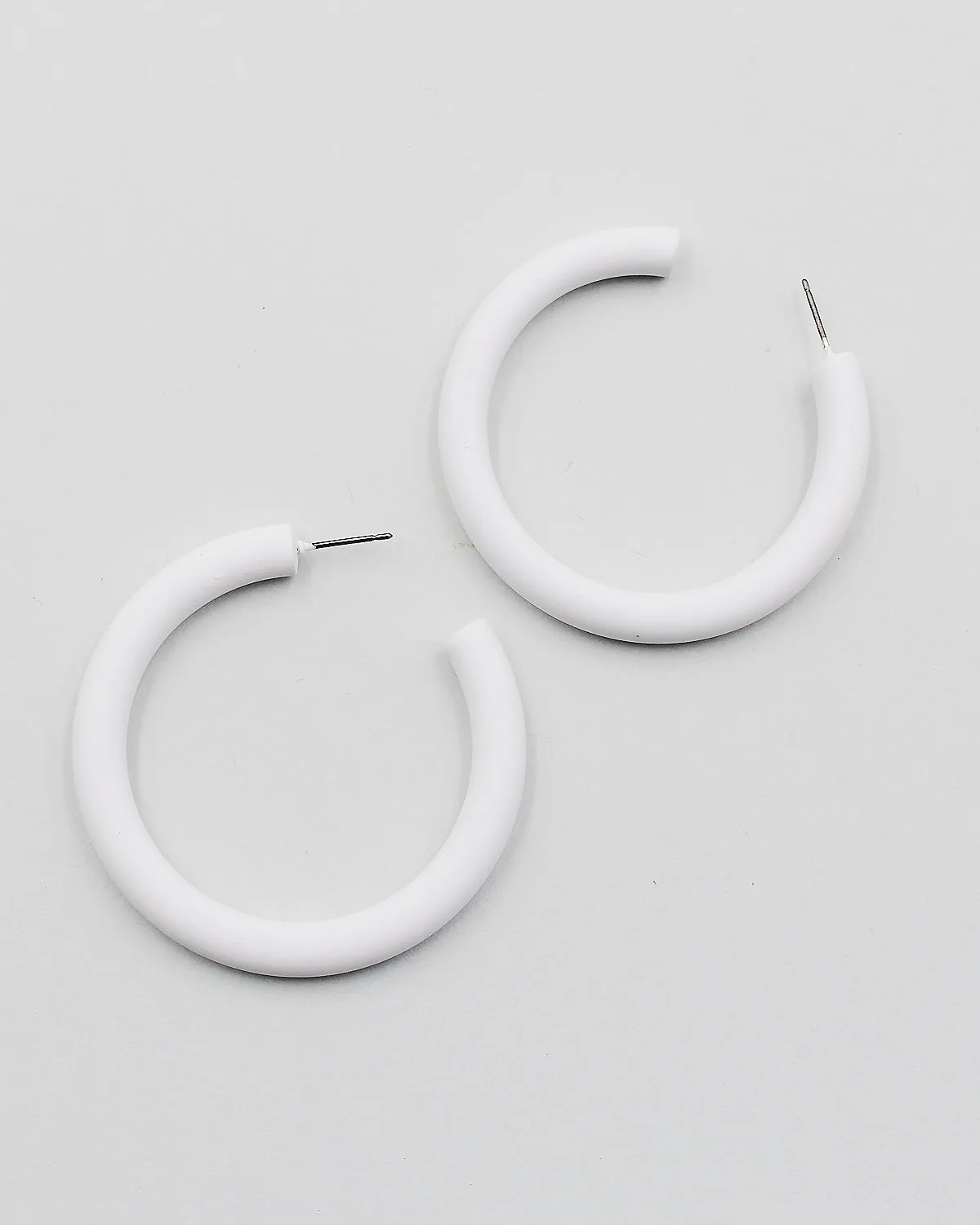Color Coated Metal Open End Hoop Earrings