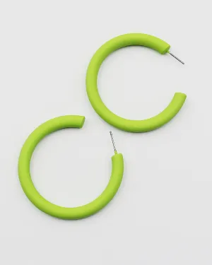 Color Coated Metal Open End Hoop Earrings