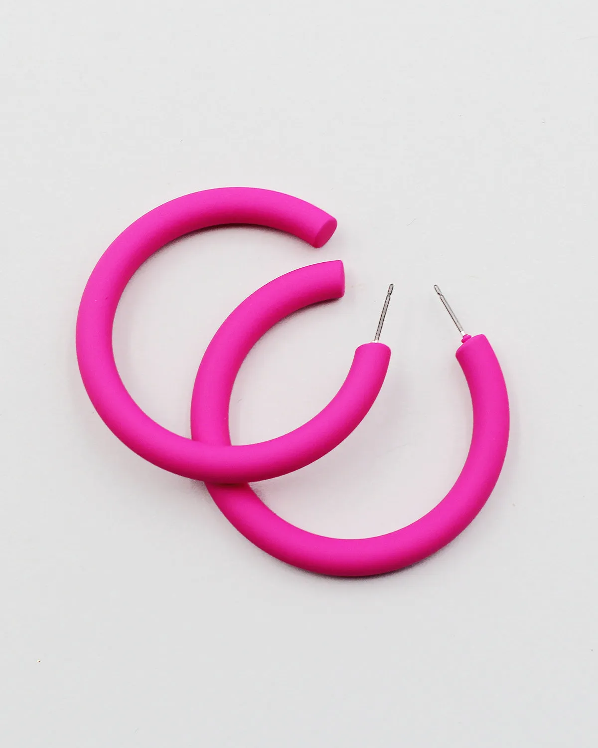 Color Coated Metal Open End Hoop Earrings