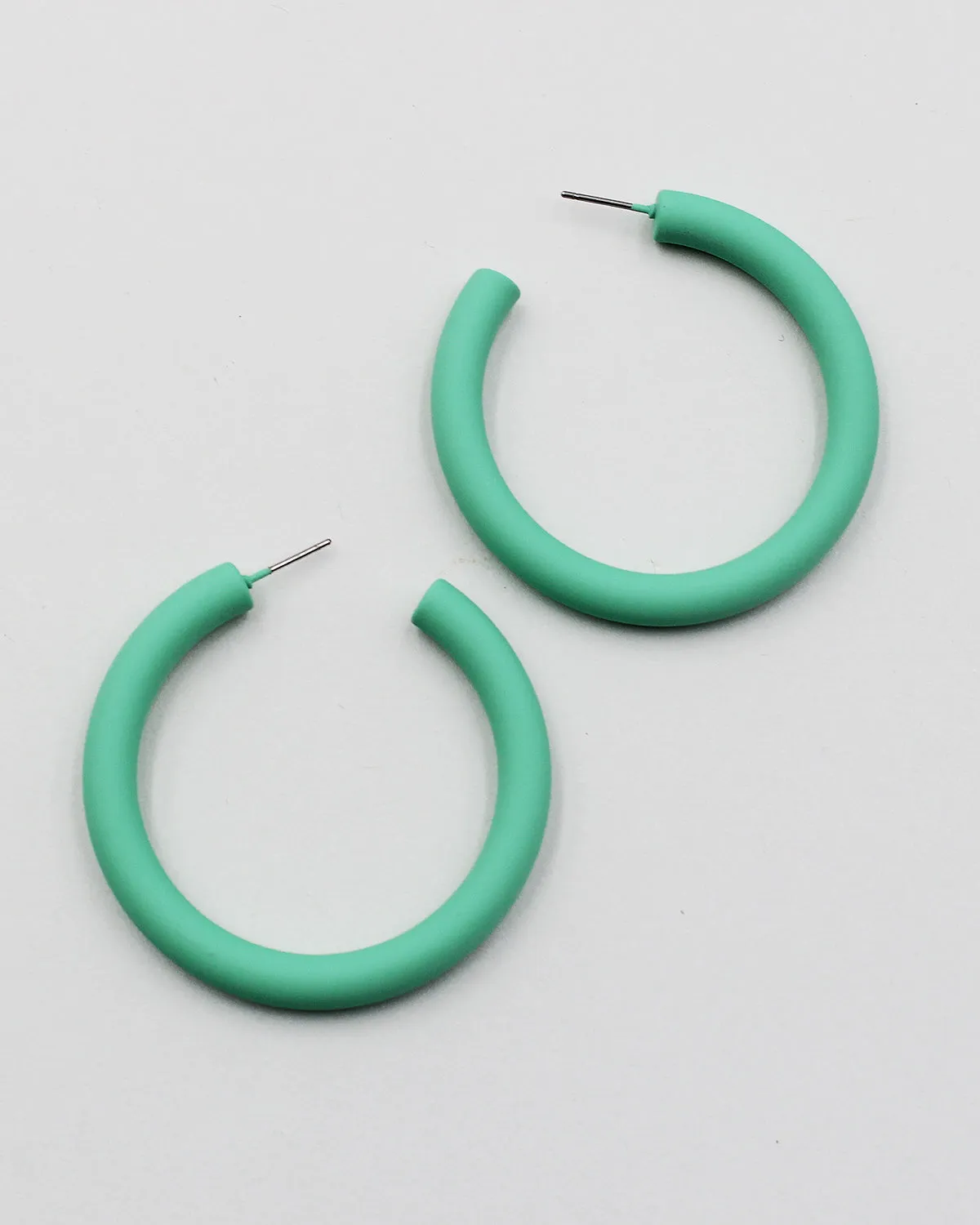 Color Coated Metal Open End Hoop Earrings