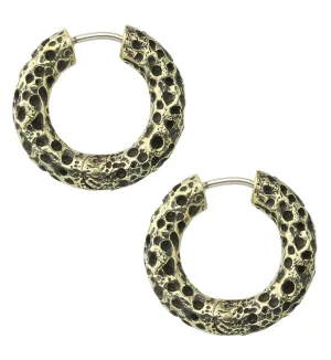 Coral Sponge Brass Hinged Earrings