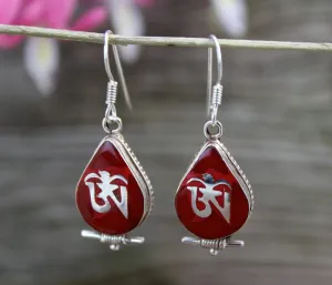 Coral Teardrop Earrings