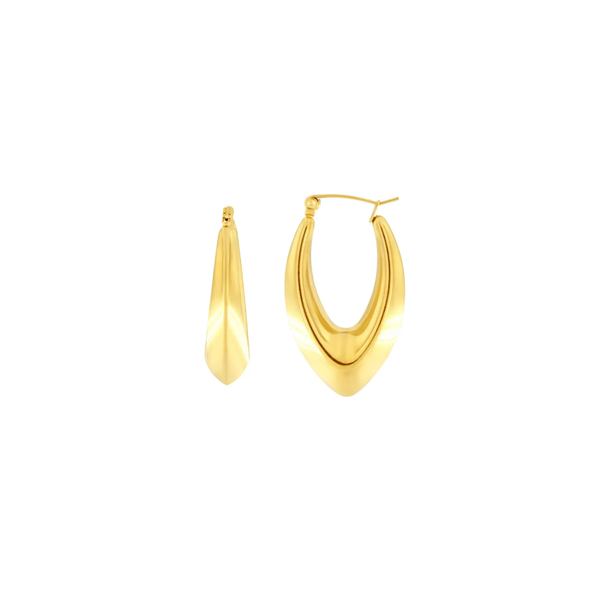 Courage Waterproof Oval Statement Earring 18 Carat Gold