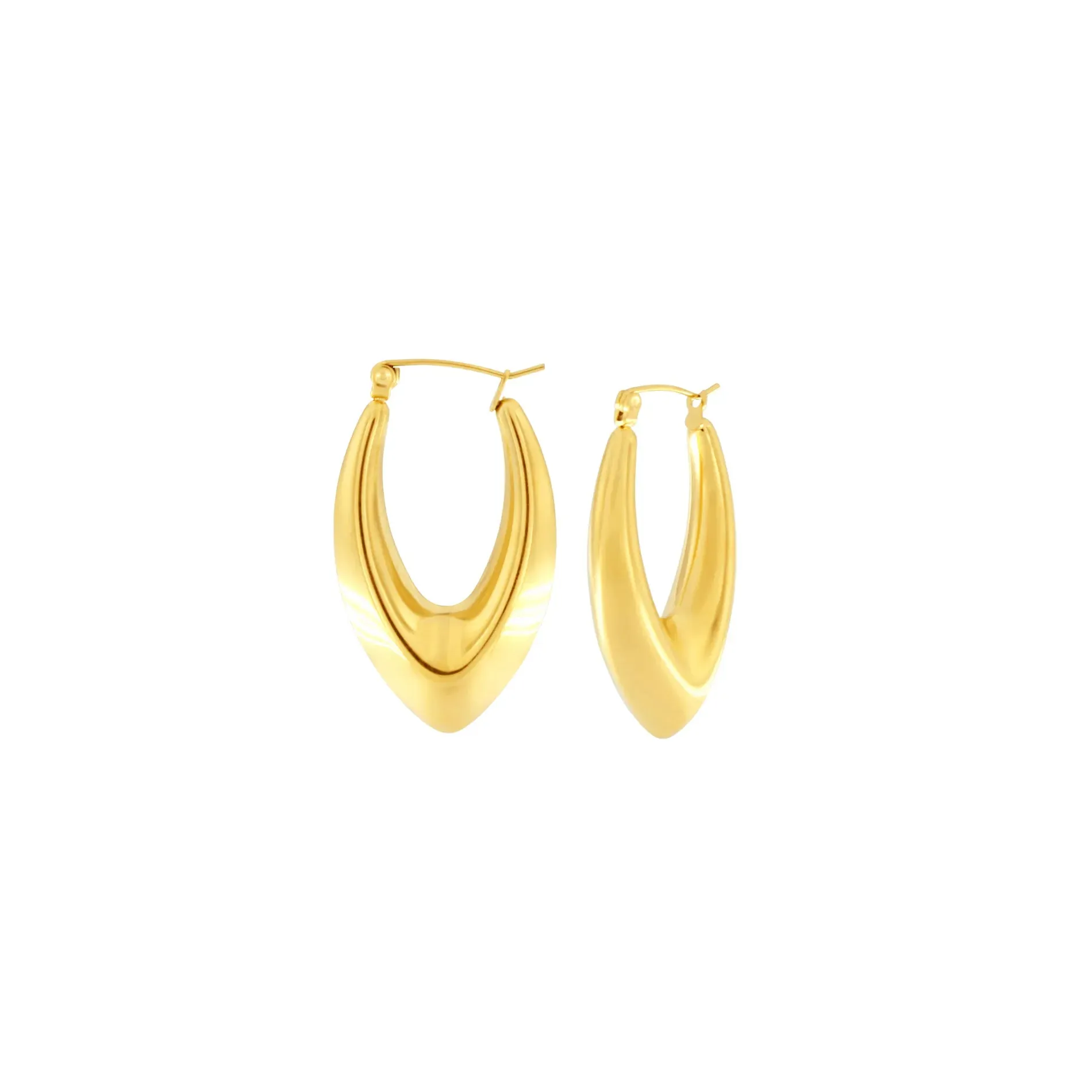 Courage Waterproof Oval Statement Earring 18 Carat Gold