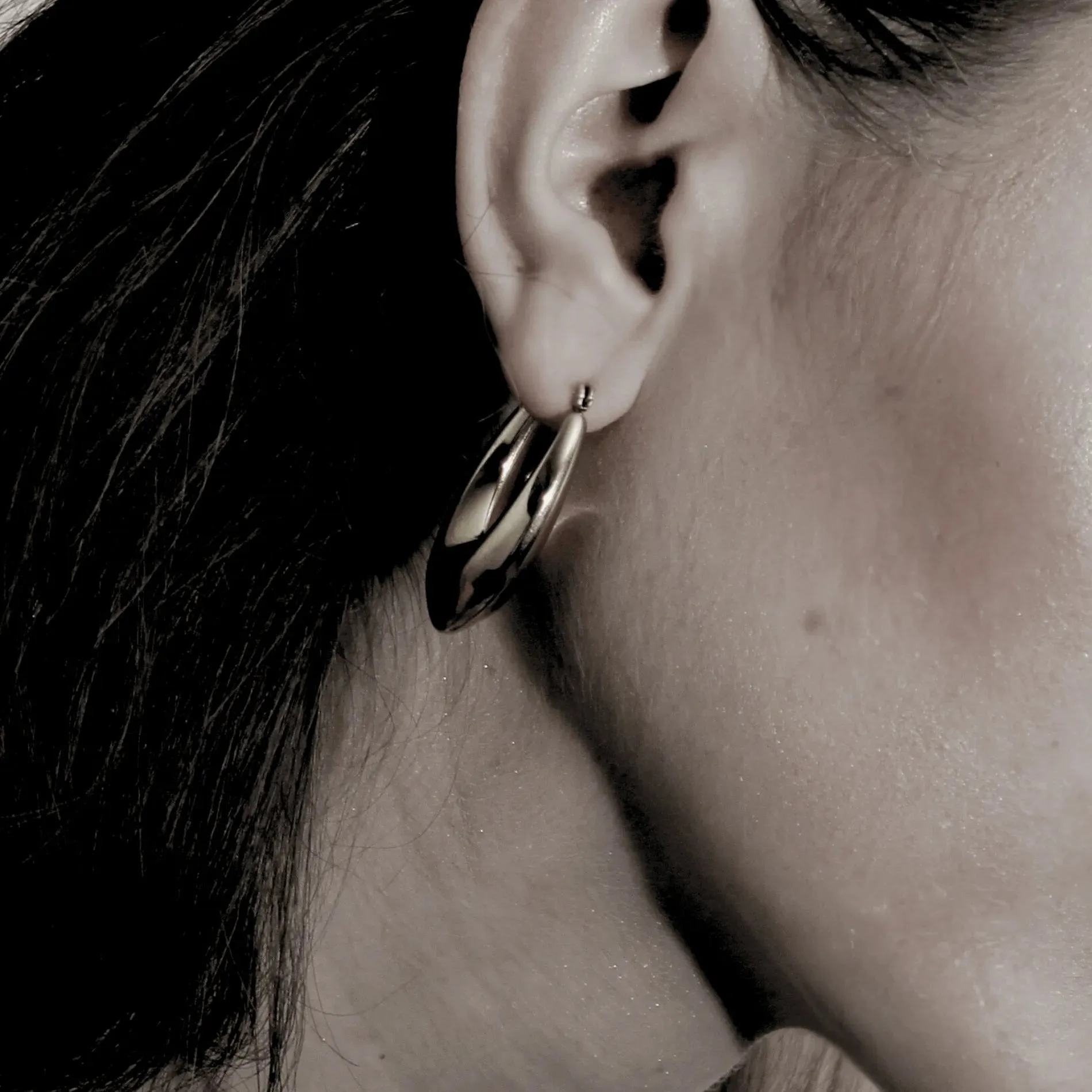 Courage Waterproof Oval Statement Earring 18 Carat Gold