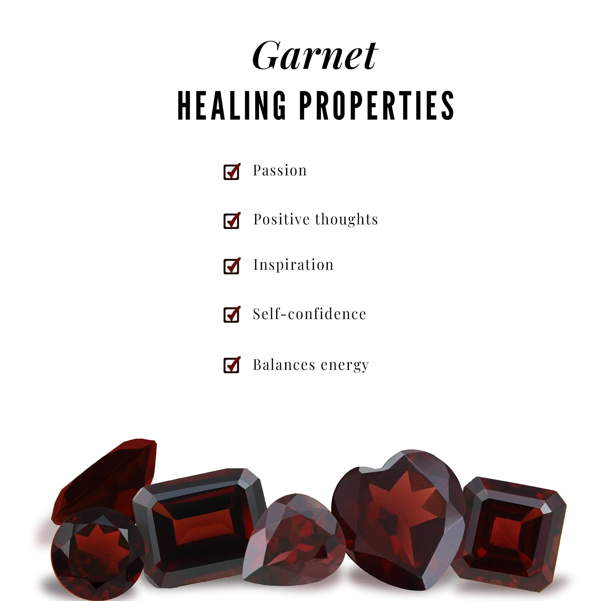 Cushion Cut Real Garnet Ring Set with Diamond