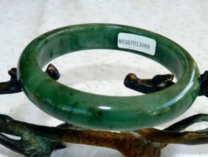 Deep Green All Around Burmese Jadeite Jade Grade A Bangle Bracelet 58.5mm   Certificate (3099)