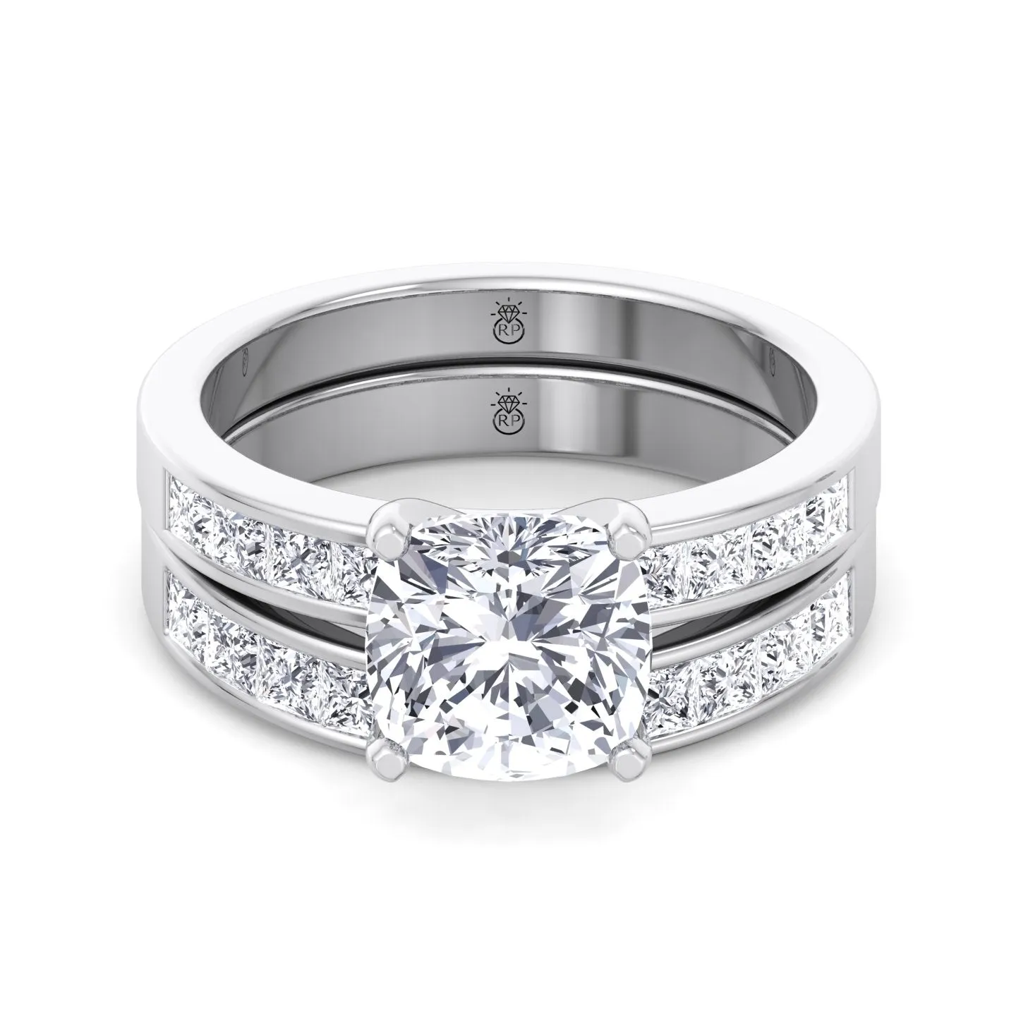 Denton - Channel Set Princess Shape Wedding Band (0.48 CT)