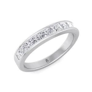 Denton - Channel Set Princess Shape Wedding Band (0.48 CT)