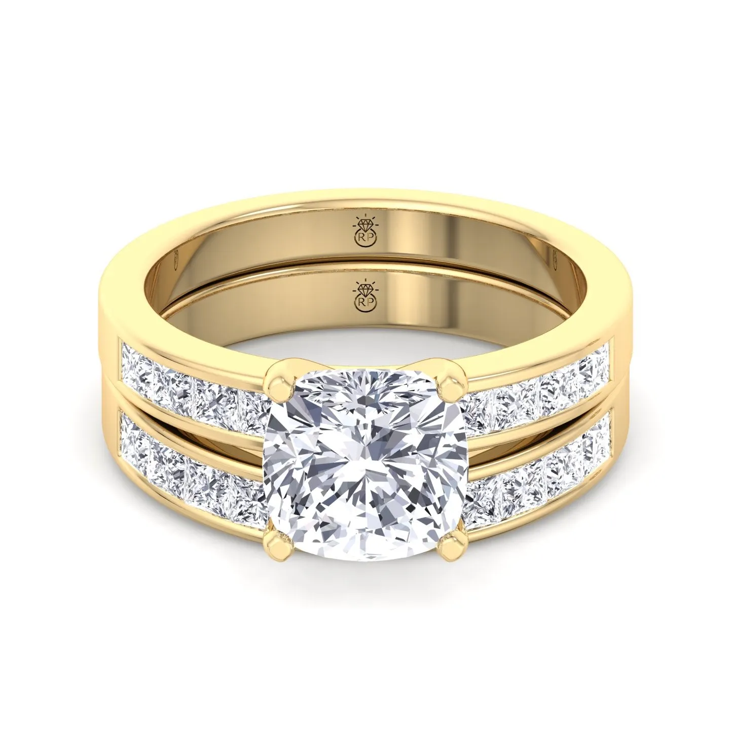 Denton - Channel Set Princess Shape Wedding Band (0.48 CT)