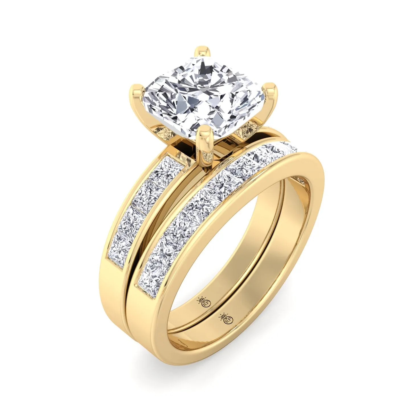 Denton - Channel Set Princess Shape Wedding Band (0.48 CT)