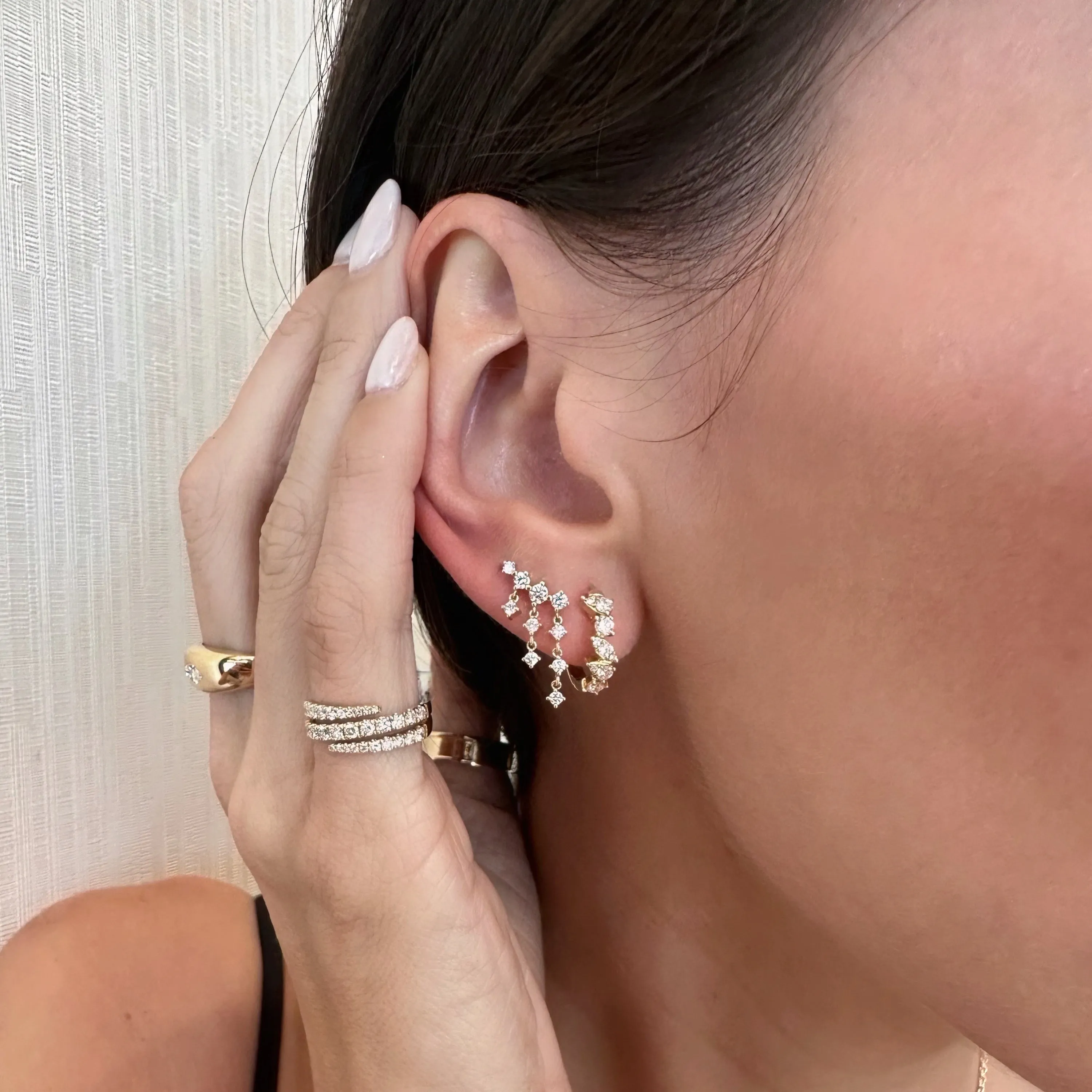 Diamond Dangly Crawler Earrings