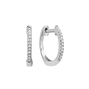 Diamond Huggie Hoop Earrings,  14Kt