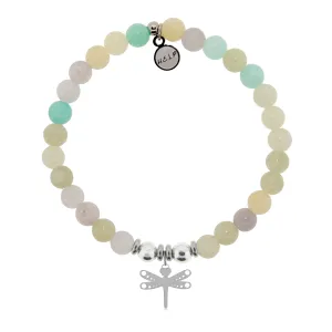 Dragonfly Charm with Green Yellow Jade Charity Bracelet
