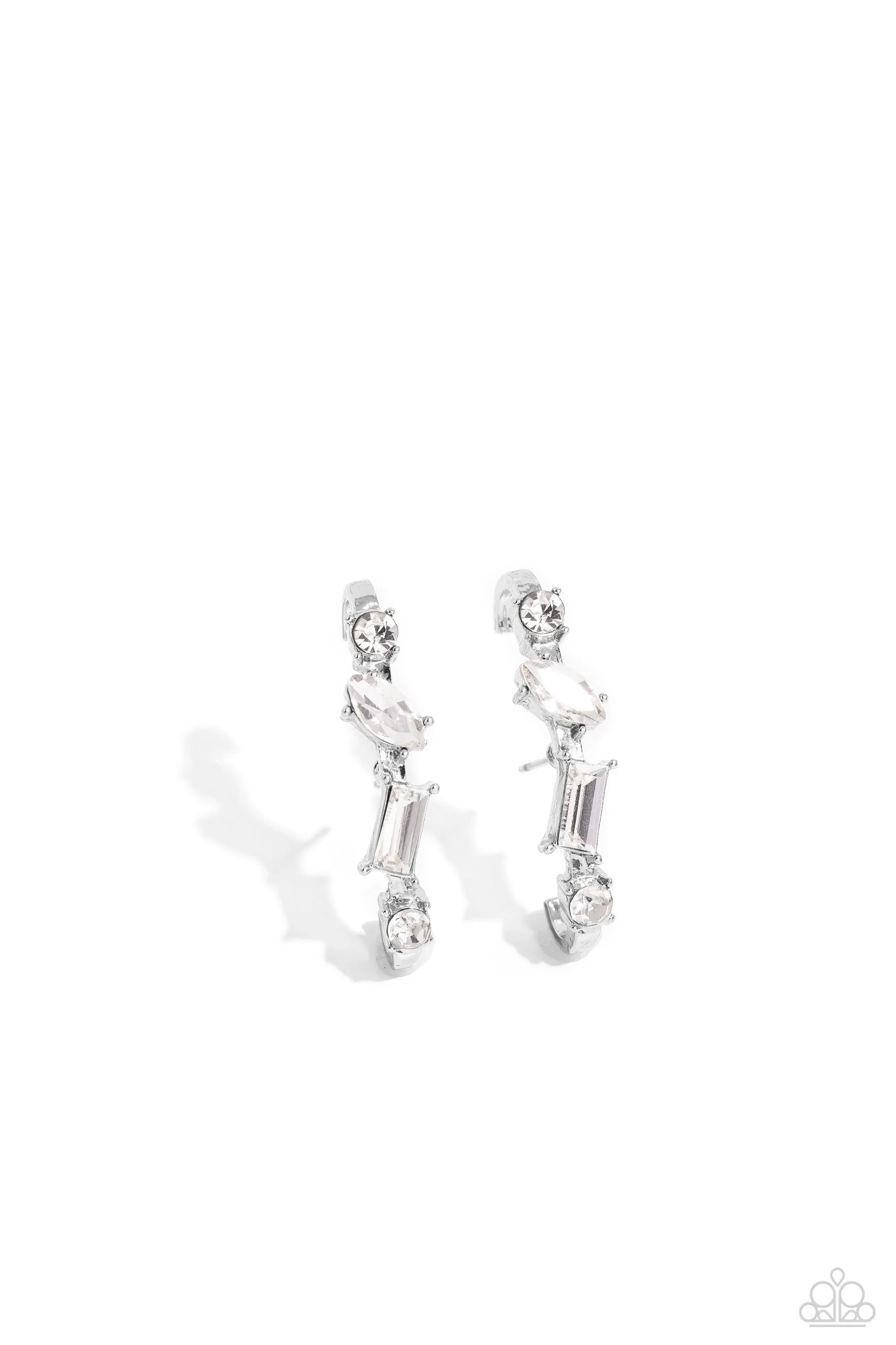 Earrings Sliding Shimmer - White Illusion Post E3009
