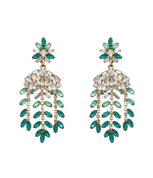 Elena Statement Earrings in Emerald