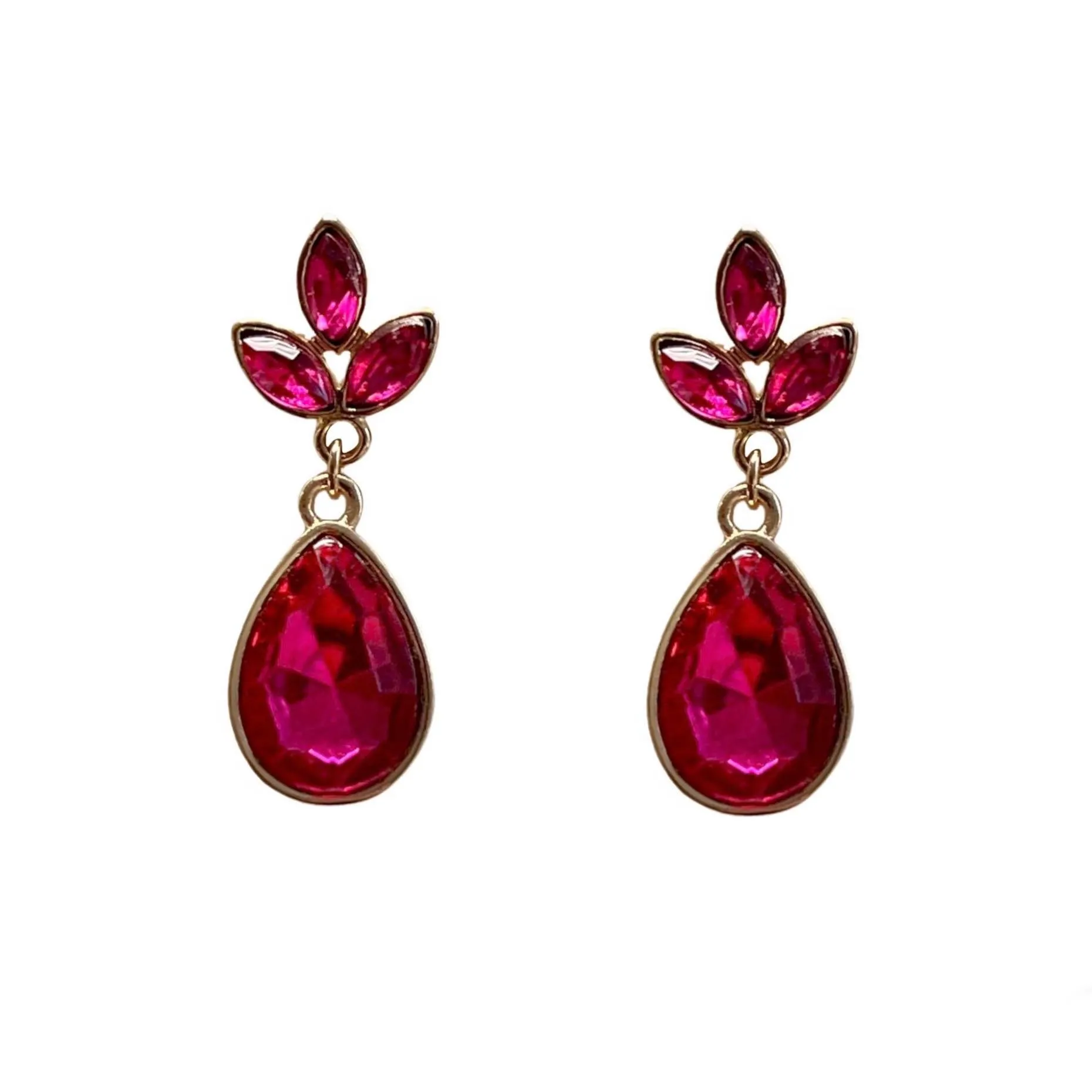 Emerald Green Crystal Drop Earrings