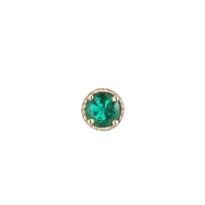 Emerald Milgrain Stud (Single) (ready to ship option)*