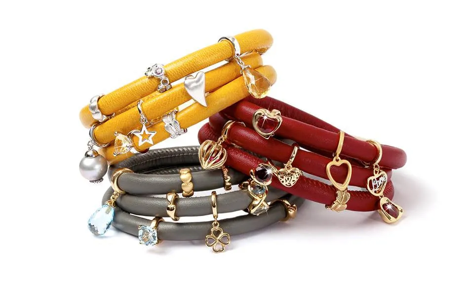 Endless Triple Mustard Leather Bracelet
