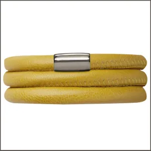 Endless Triple Mustard Leather Bracelet