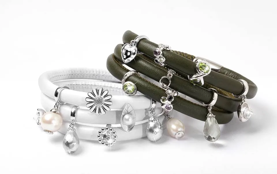 Endless Triple White Leather Bracelet