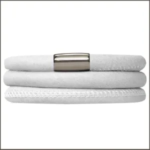 Endless Triple White Leather Bracelet