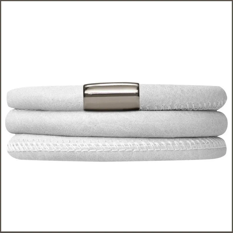 Endless Triple White Leather Bracelet