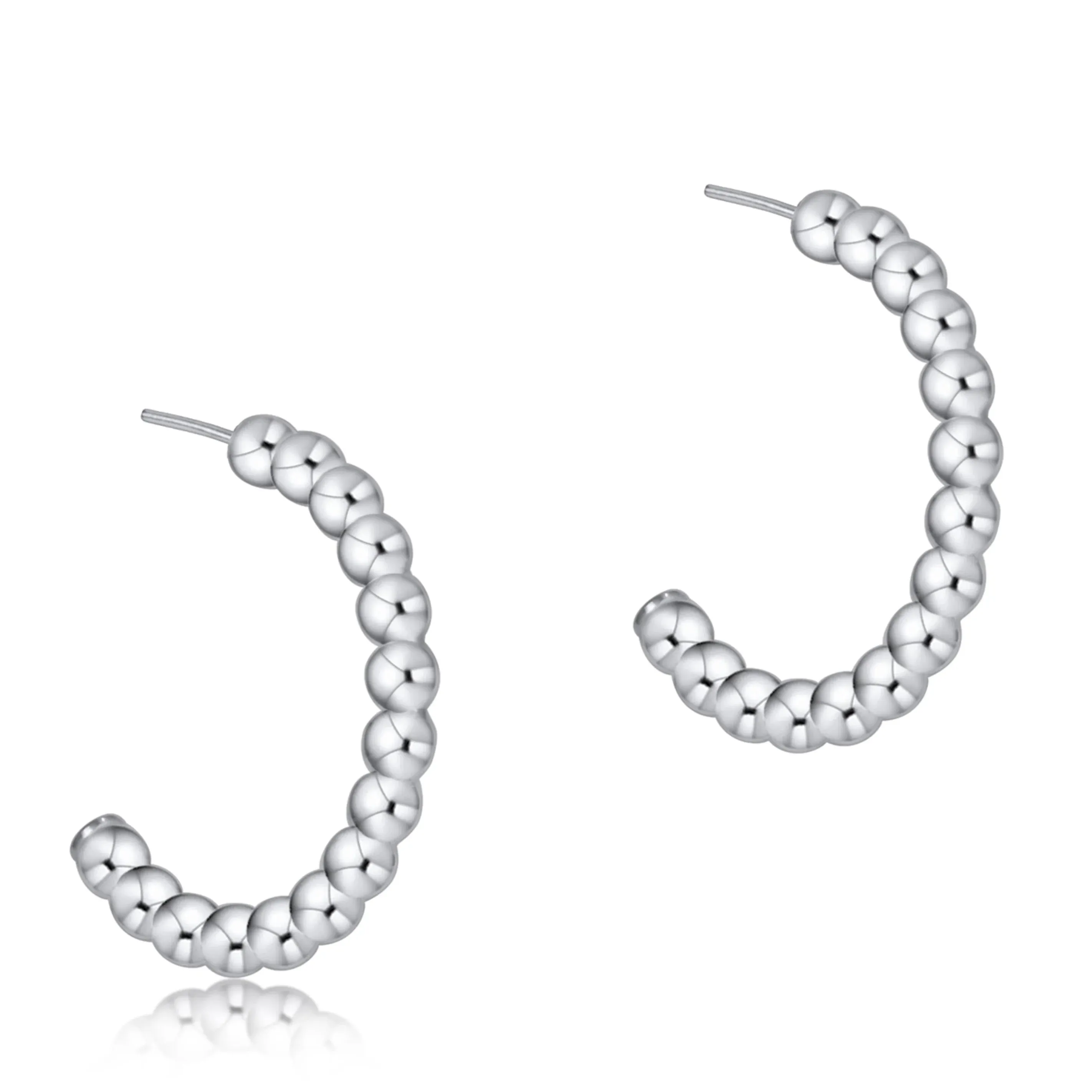 enewton beaded classic post hoop - 3mm sterling