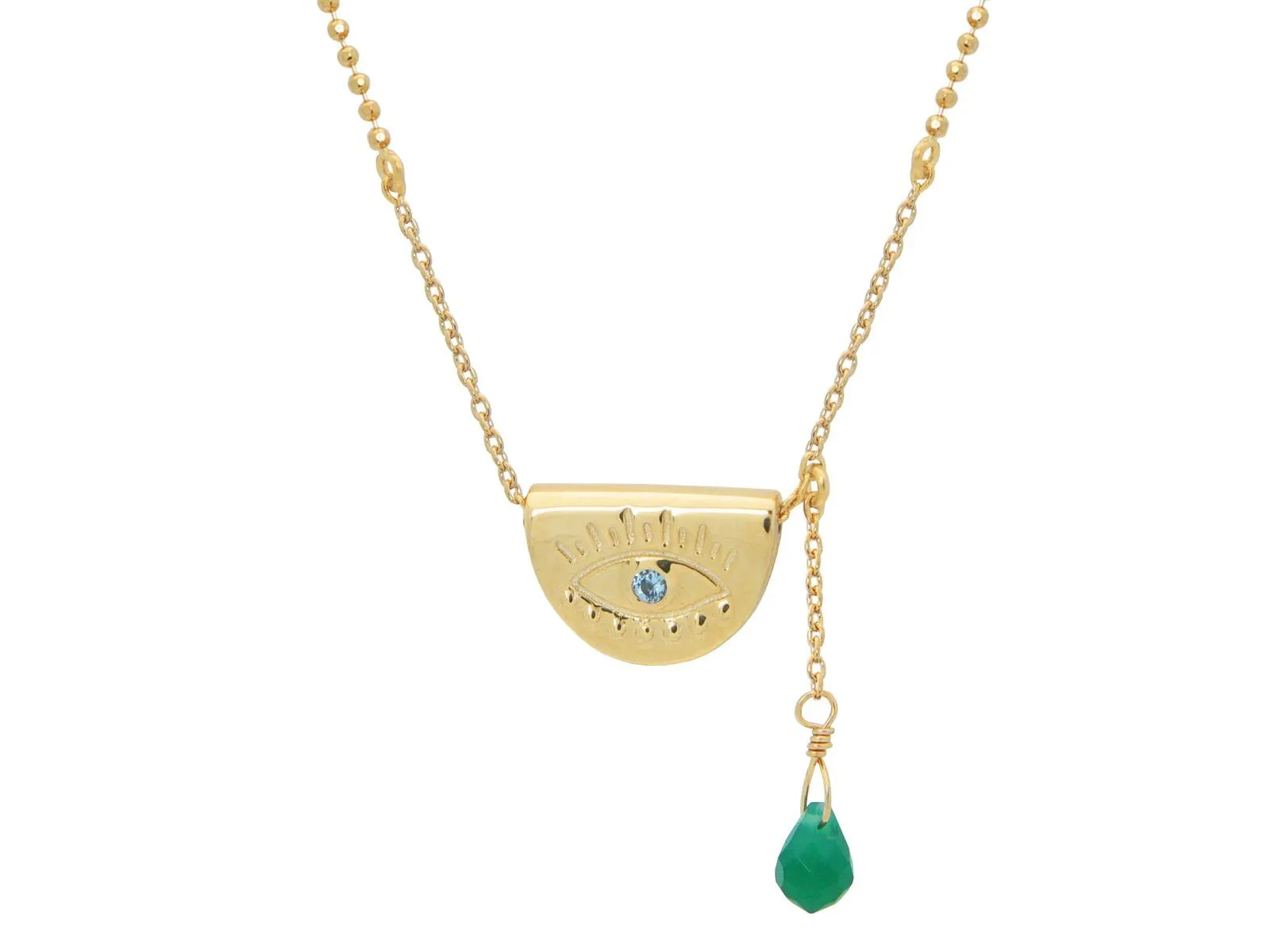 Evil Eye Pendant Necklace: Sterling SIlver Gold Pl