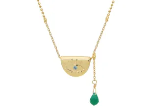 Evil Eye Pendant Necklace: Sterling SIlver Gold Pl